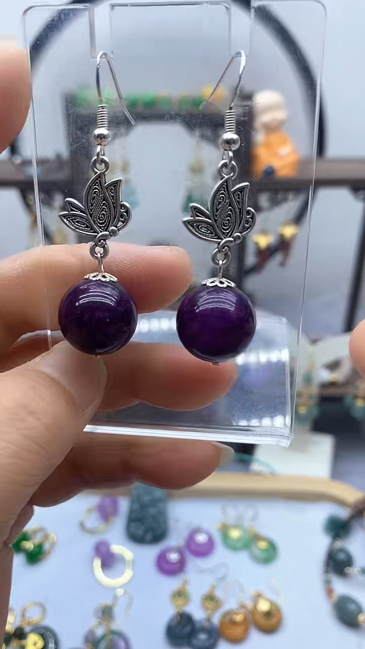 苏纪石（舒俱来）银S925镶嵌耳饰178