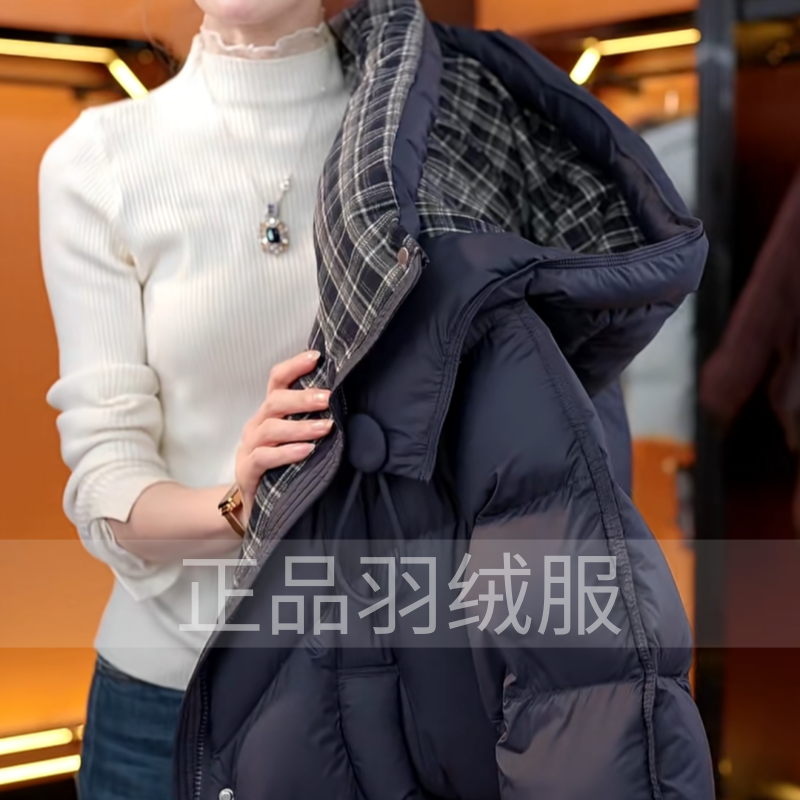 Y061【出口原单】新款冬季高端专藏青蓝色羽绒服-喵喵