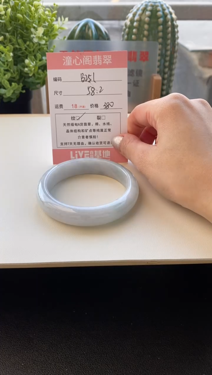 未镶嵌手镯翡翠圈口58.1编码B251