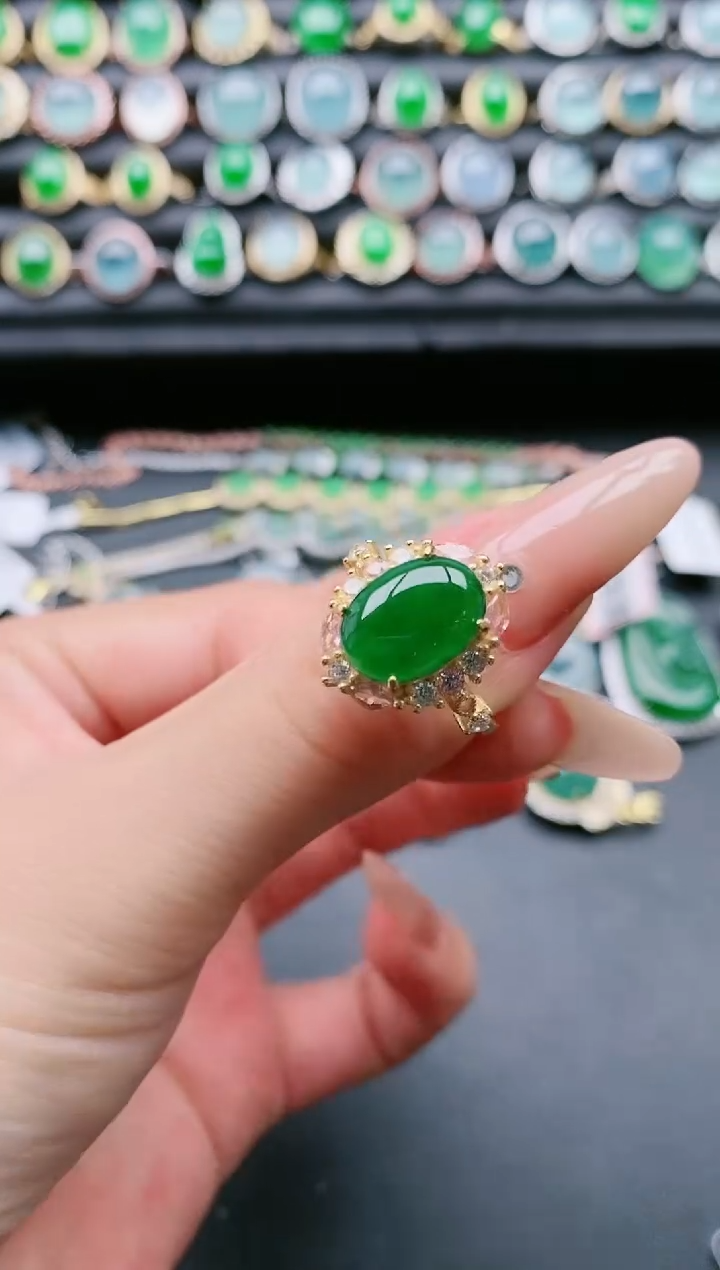 【闪购商品】翡翠戒指银S925镶嵌11111111