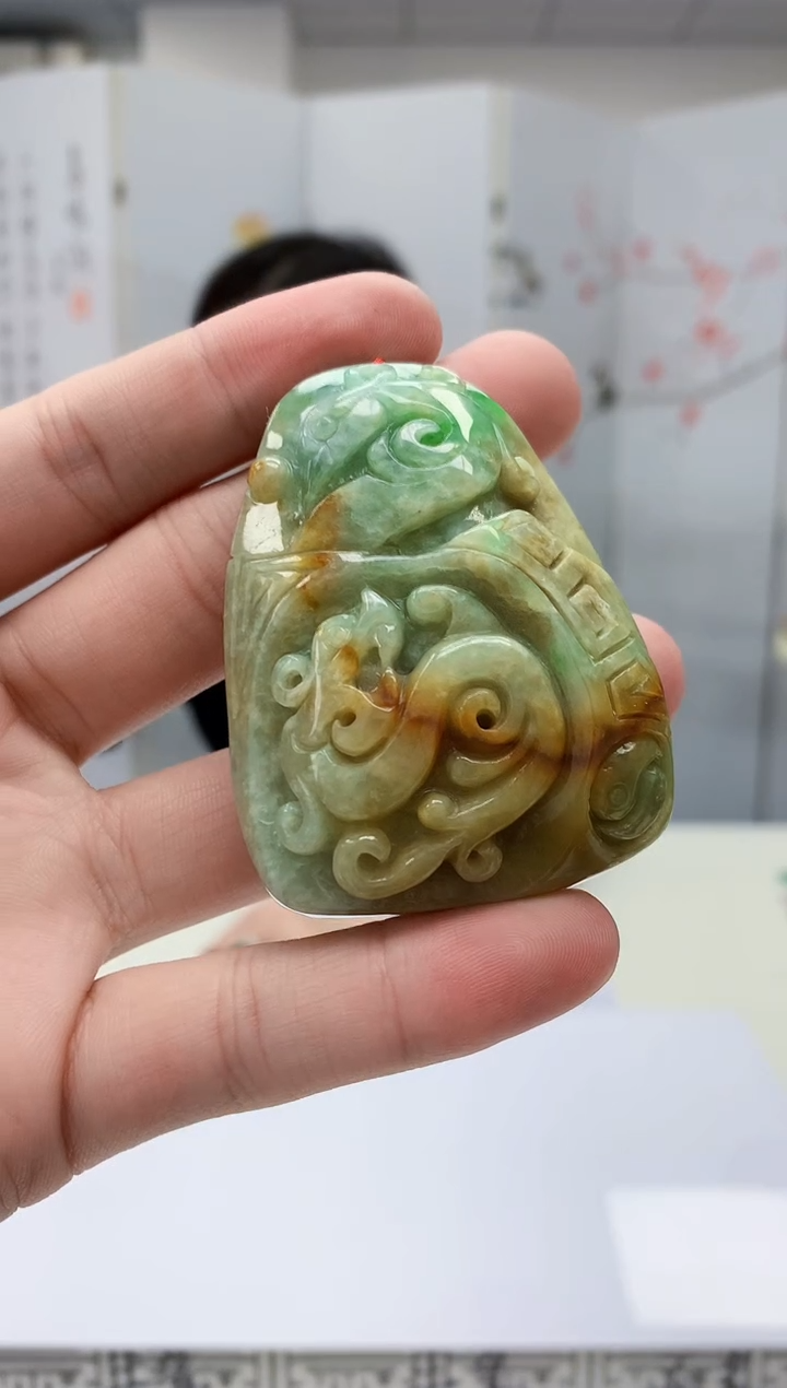 【闪购商品】定制翡翠未镶嵌4852bb-毛货挂件30