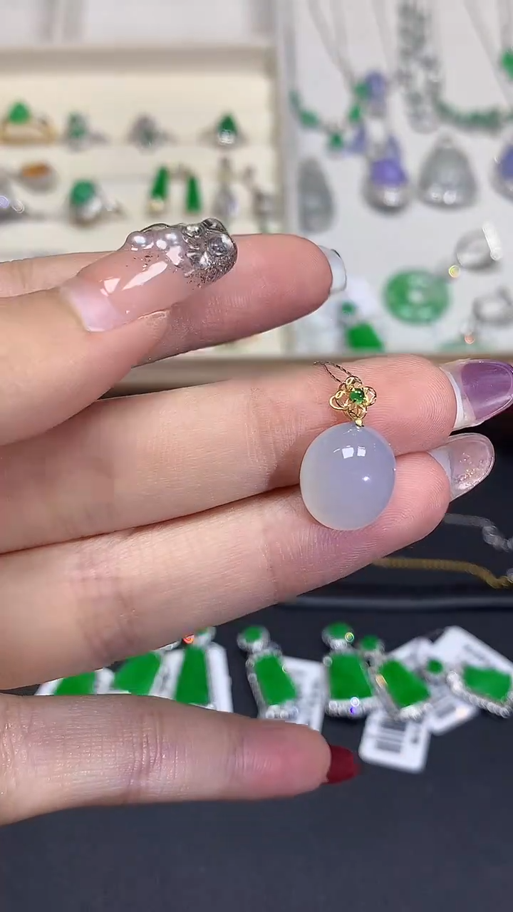 【闪购商品】翡翠18K金镶嵌吊坠(不含链)L1119多样性发其一