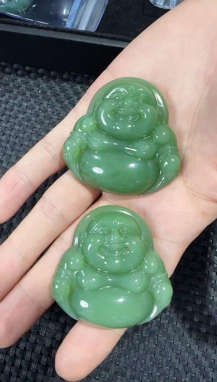 【闪购商品】和田玉（碧玉）吊坠未镶嵌佛公 多样性发一