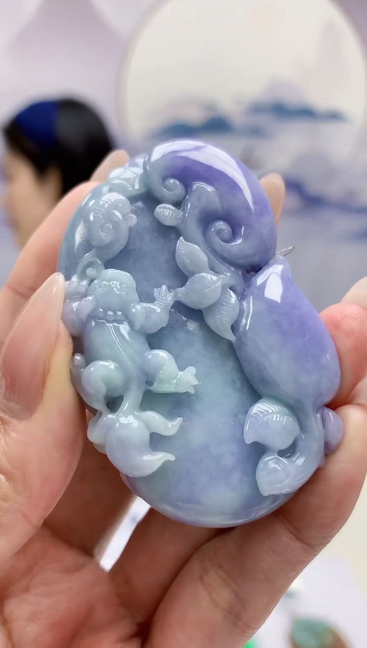 【闪购商品】定制翡翠未镶嵌0405MM-毛货挂件109