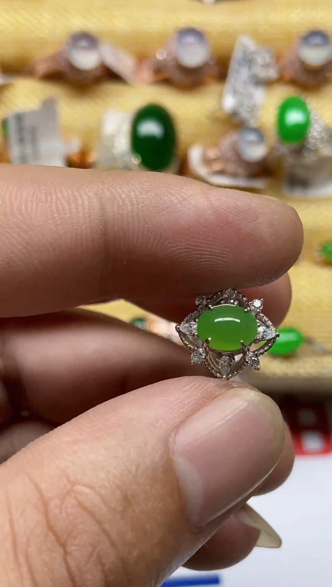 【闪购商品】翡翠戒指银S925镶嵌0000