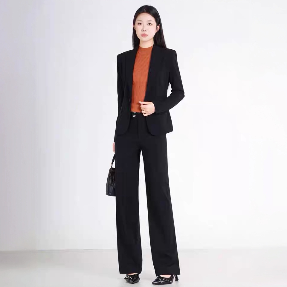 GIRDEAR/哥弟新品秋冬季新款直筒加绒显瘦高腰百搭休闲裤子110019