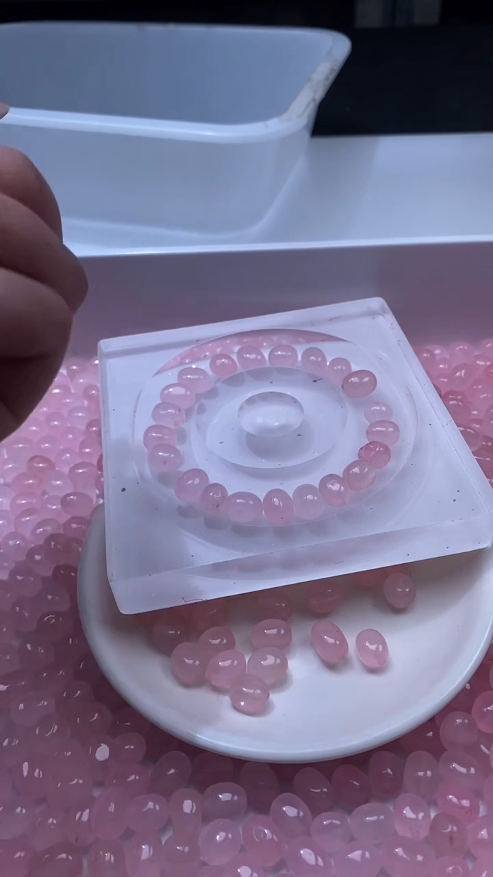 颈饰未镶嵌水晶w2433粉水随型10mm*10颗