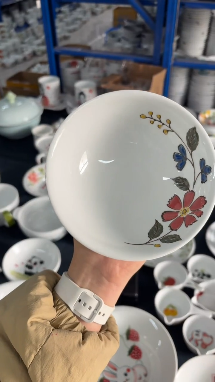 瓷片景德镇陶瓷食品级手绘釉中彩-壮壮碗