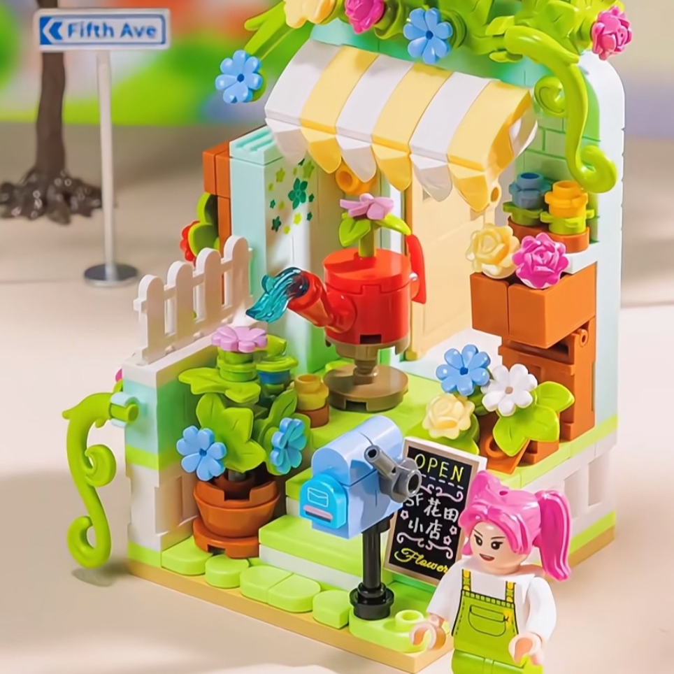 益智街景积木玩具可搭建梦想小店是男孩女孩的礼品摆件