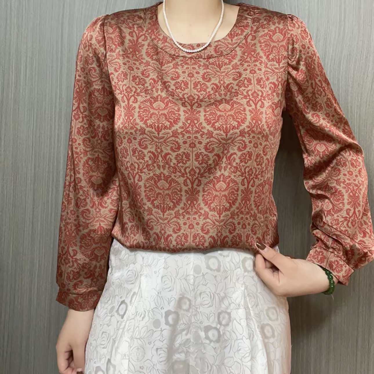 【洋气太阳花】新款高端秋季上衣夏季百搭宽松显瘦时尚复古衬衫9068