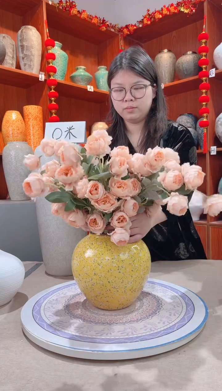 【闪购商品】瓶油菜花 小号 陶瓷花瓶 无花 微瑕