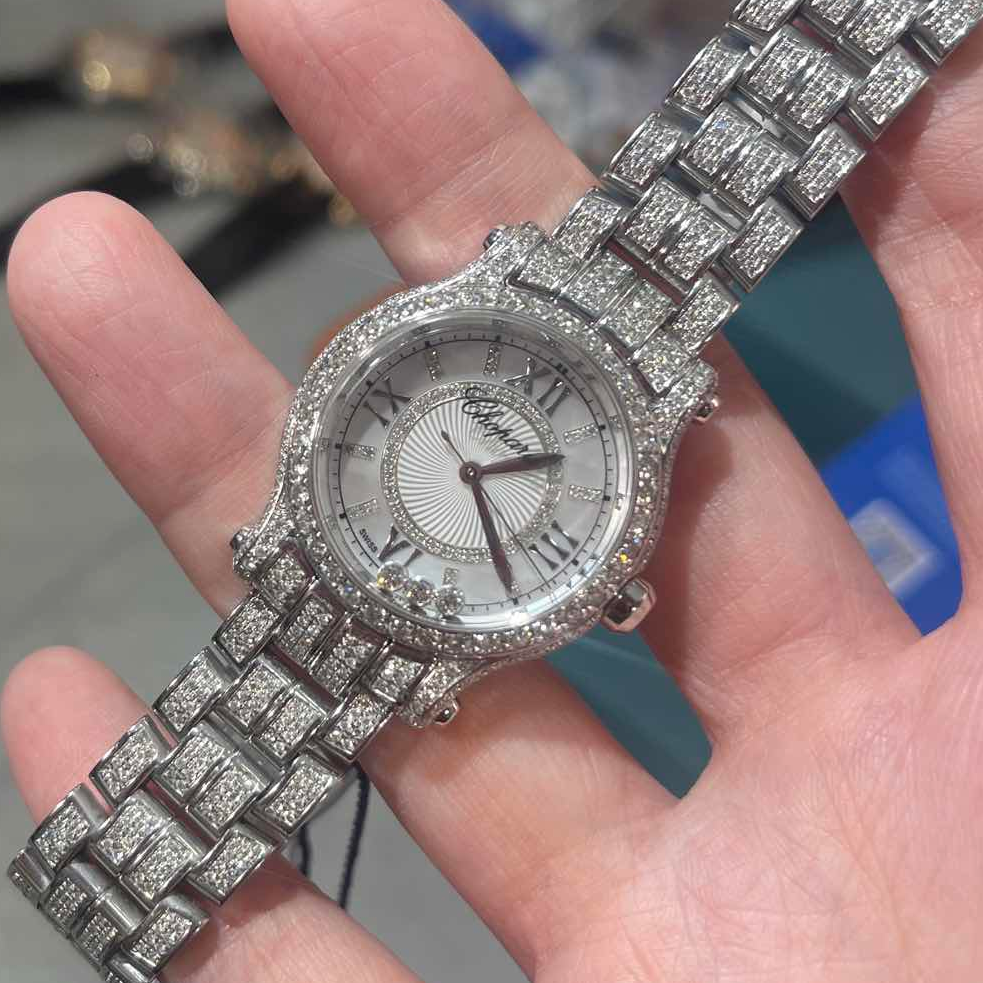 99新 Chopard/萧邦 HAPPY SPORT系列 278590后钻腕表/WHP033136