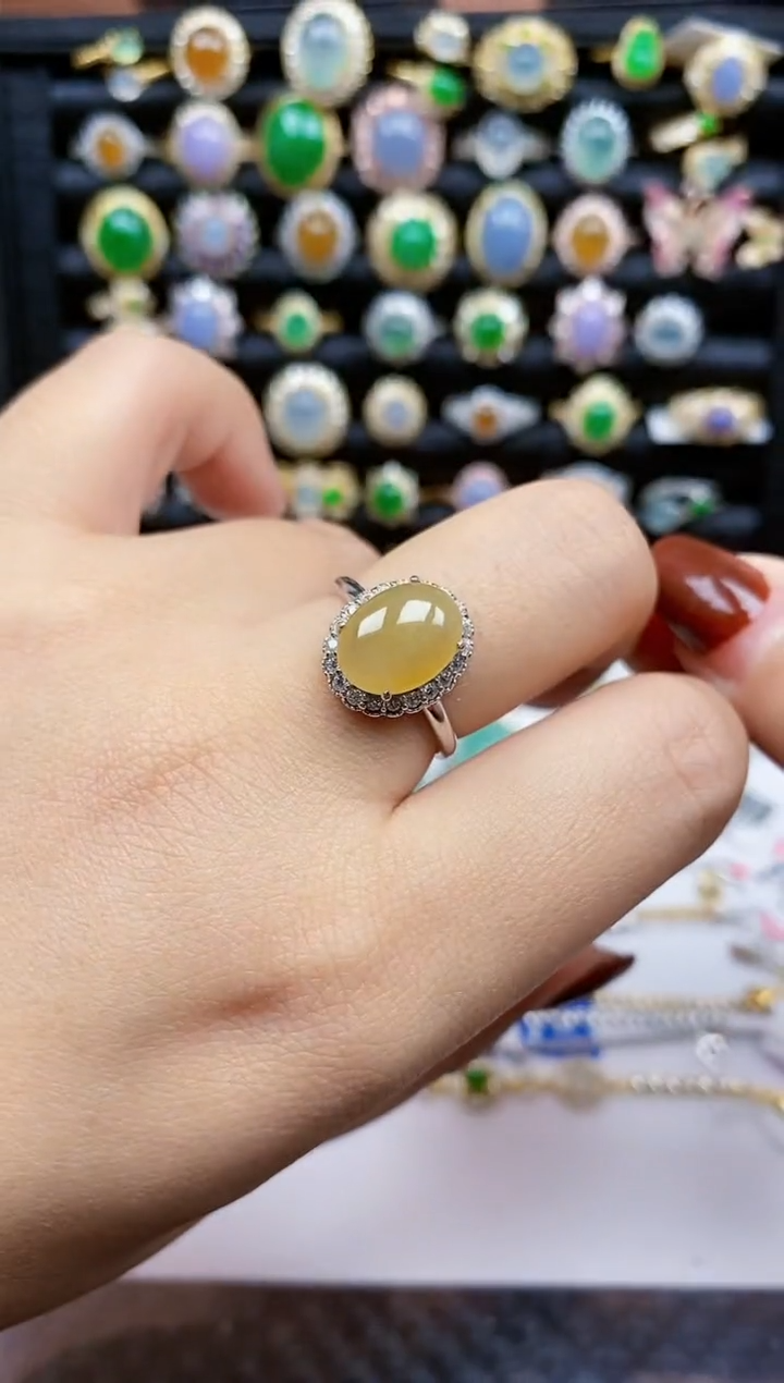 银S925镶嵌戒指翡翠277