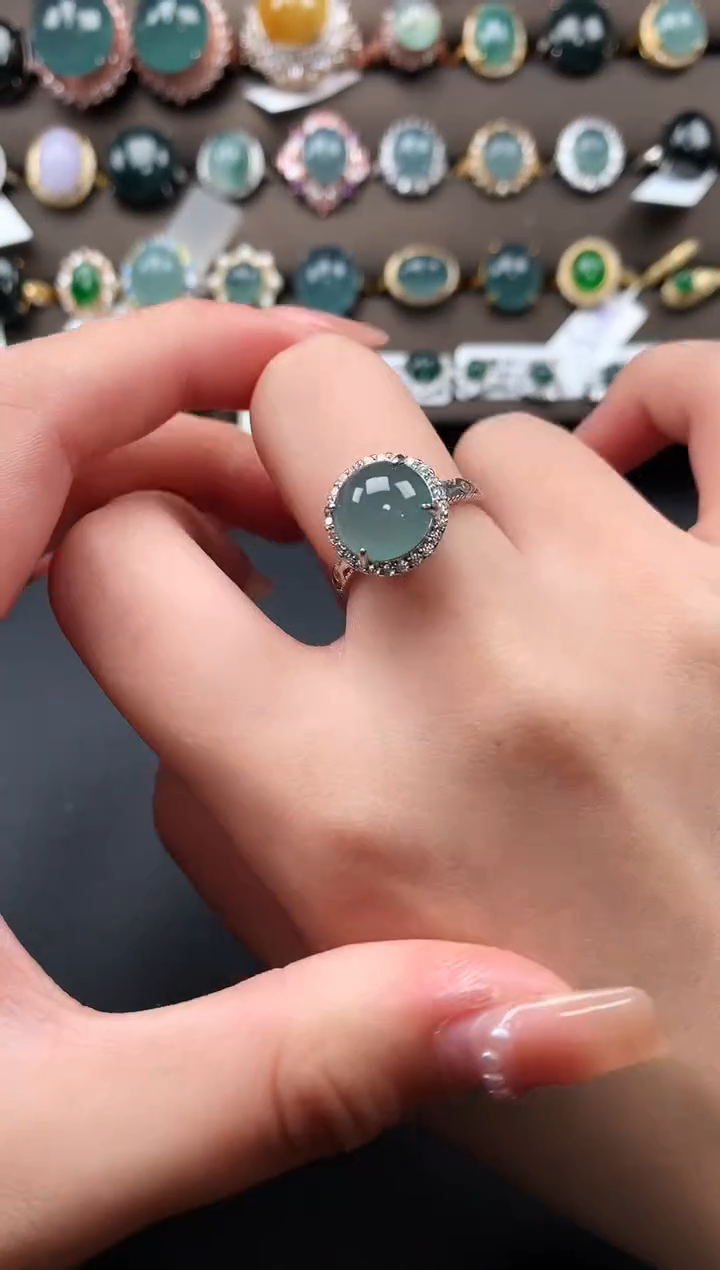 【闪购商品】翡翠戒指银S925镶嵌51214