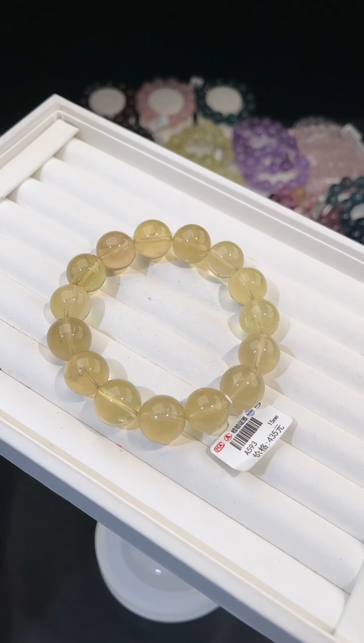 【闪购商品】水晶手链未镶嵌多样性发一黄泡泡15mm