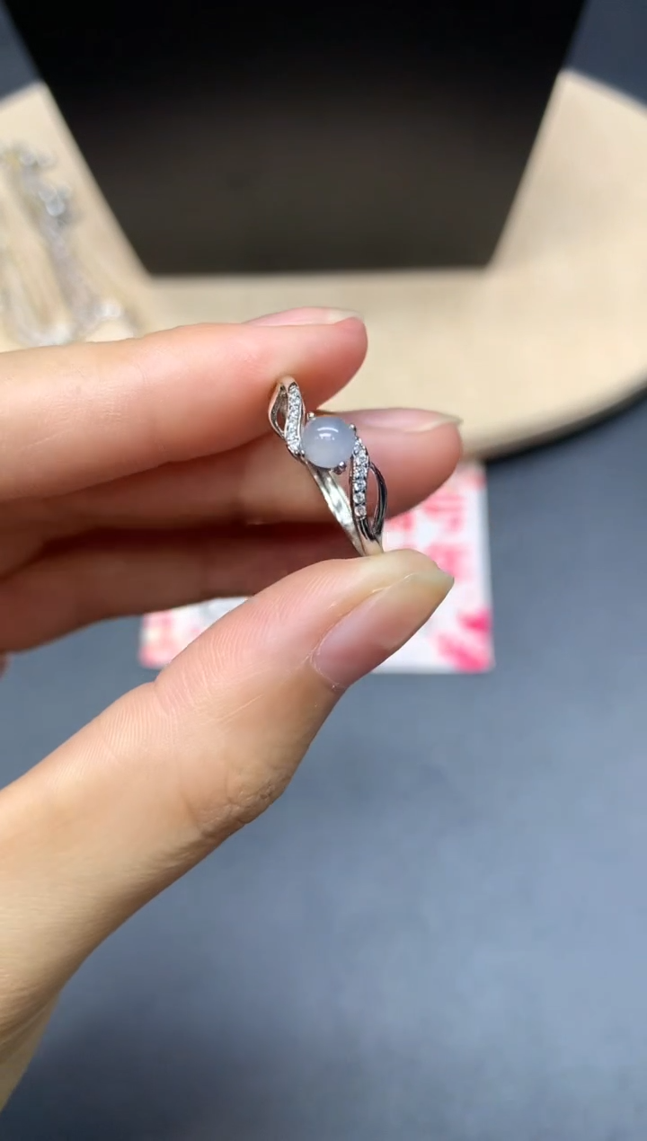 【闪购商品】翡翠戒指银S925镶嵌蛋面【多样性发其一】