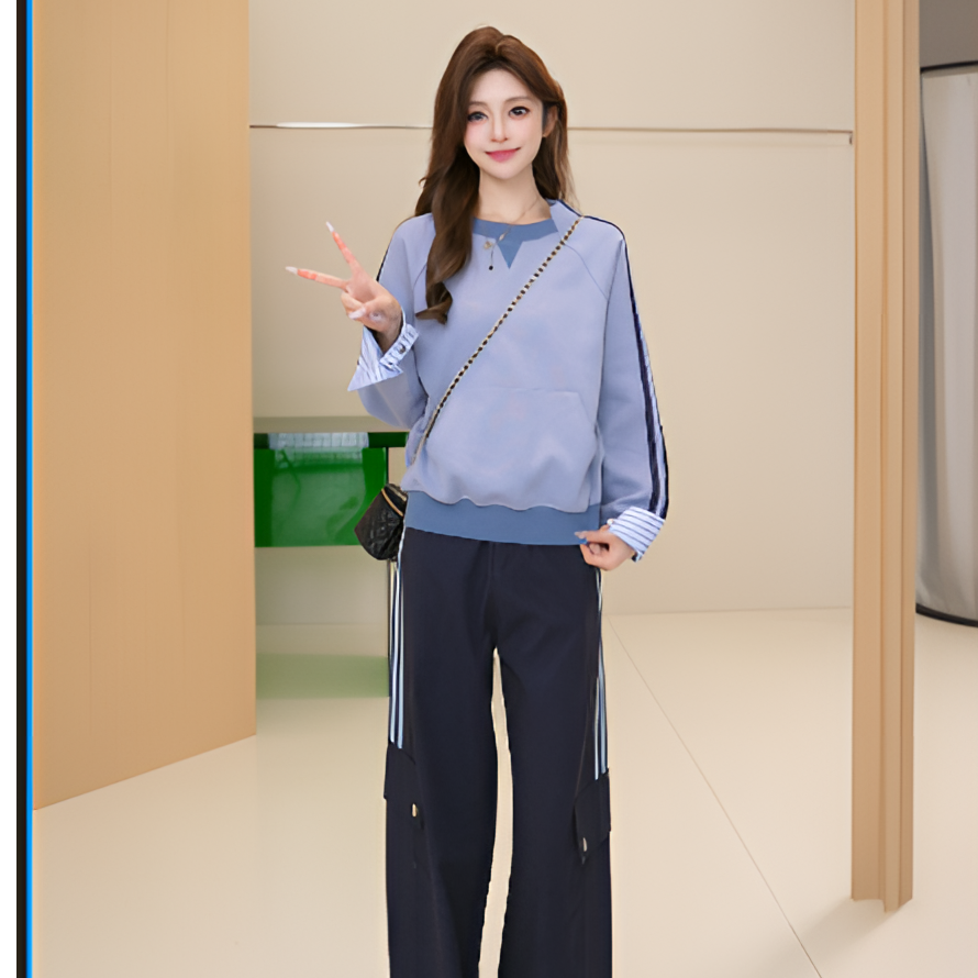 Basic House/百家好HS25时尚春夏新款时尚套装气质休闲套装