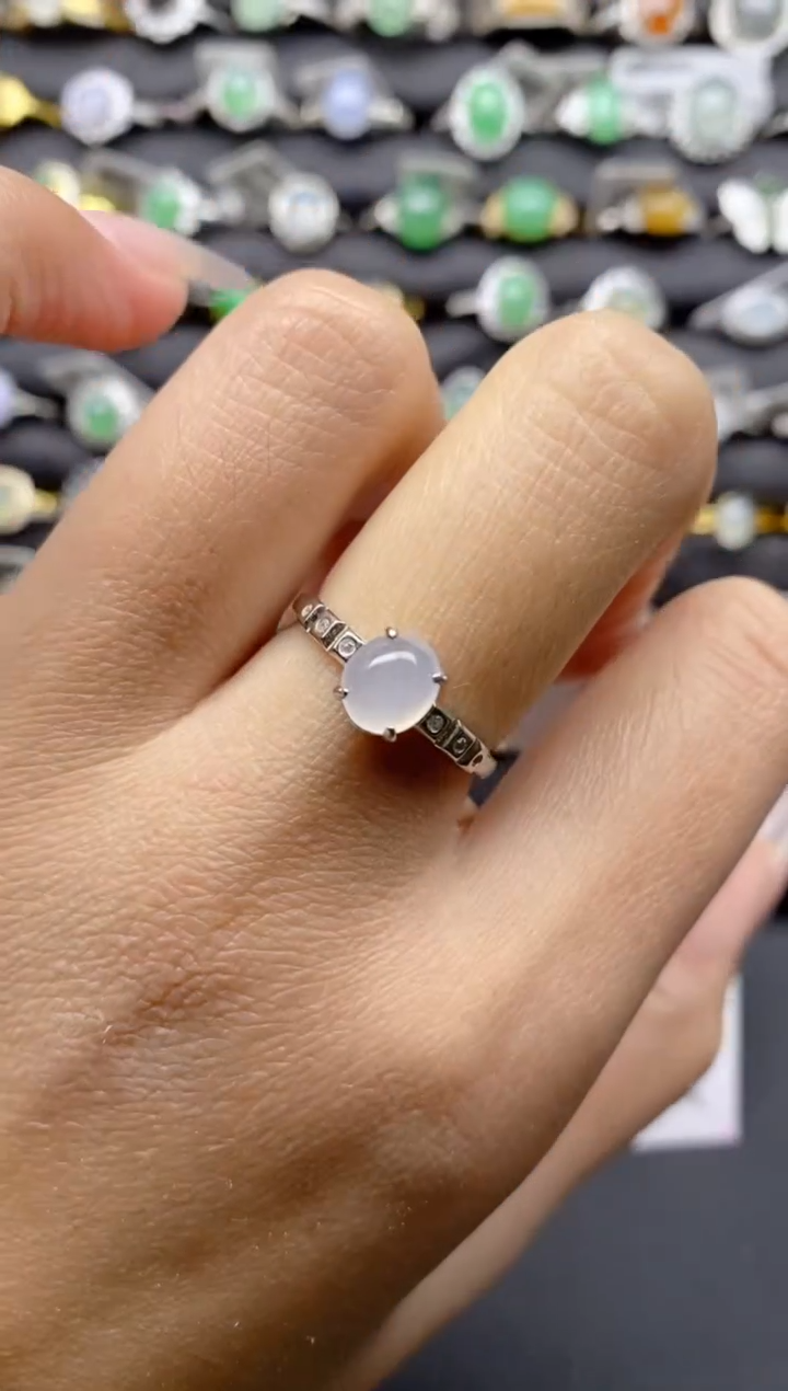【闪购商品】翡翠戒指银S925镶嵌S925银镶嵌翡翠戒指