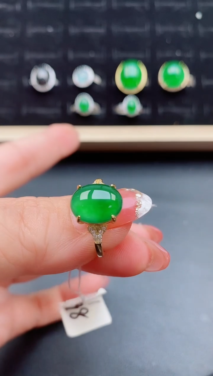 【闪购商品】翡翠戒指银S925镶嵌50850