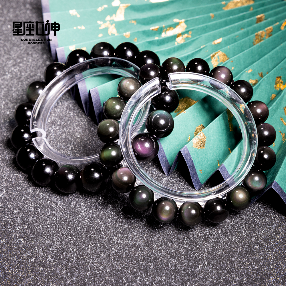 莫小奇严选——彩虹黑曜石手链