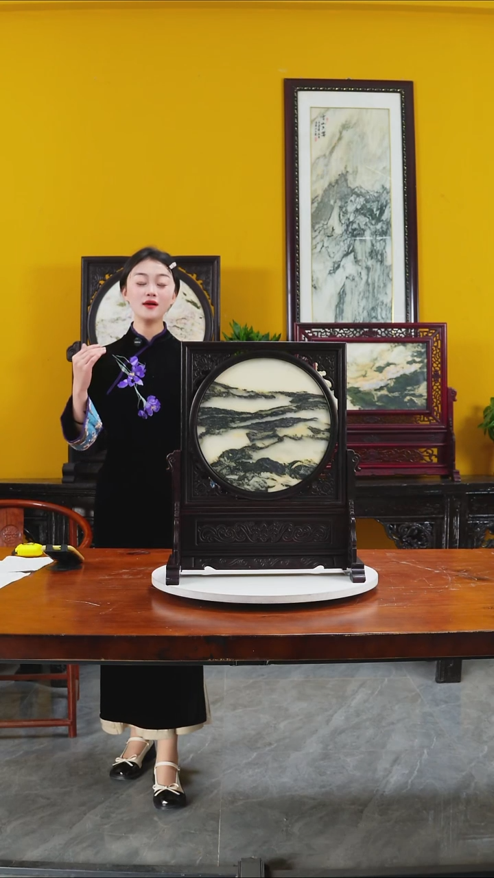 石材天然大理石画摆件