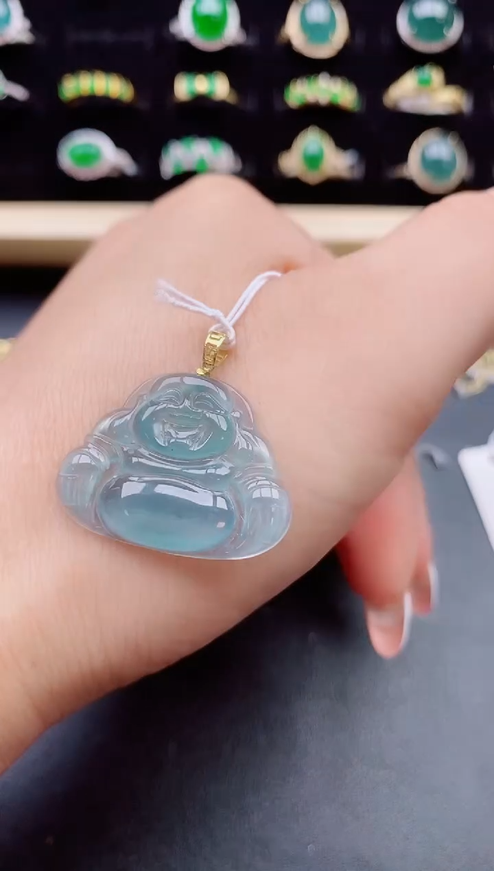 【闪购商品】翡翠18K金镶嵌吊坠(赠链)5085050