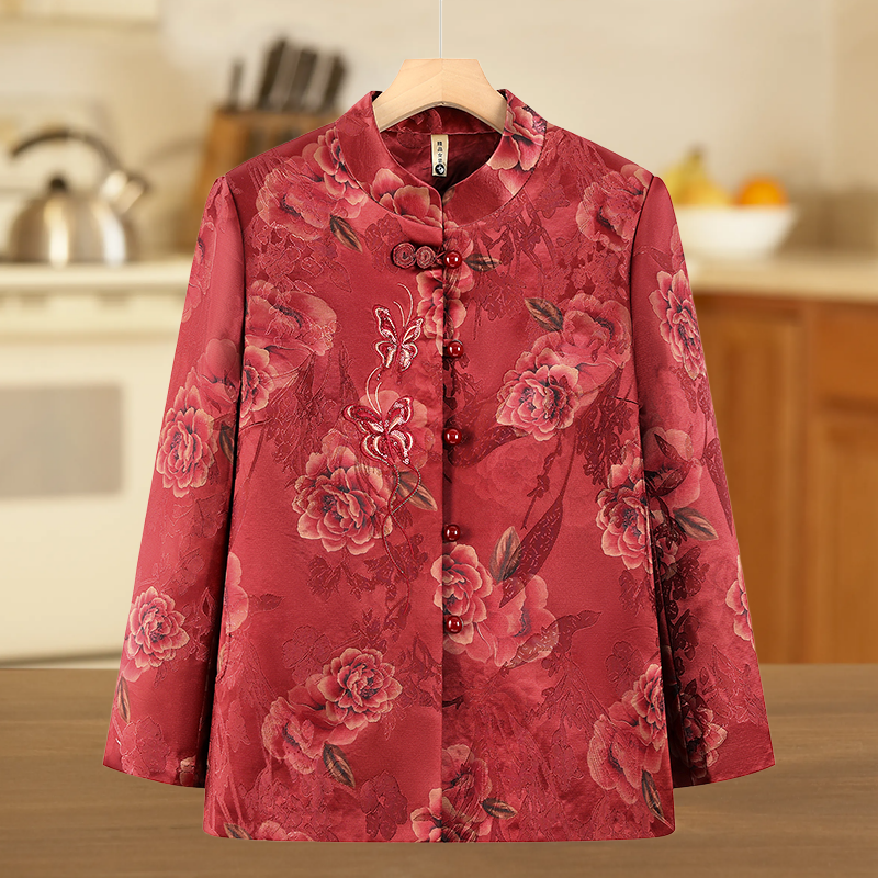 中老年人女装秋季外套洋气中式妈妈秋冬国风唐装老人衣服奶奶上衣