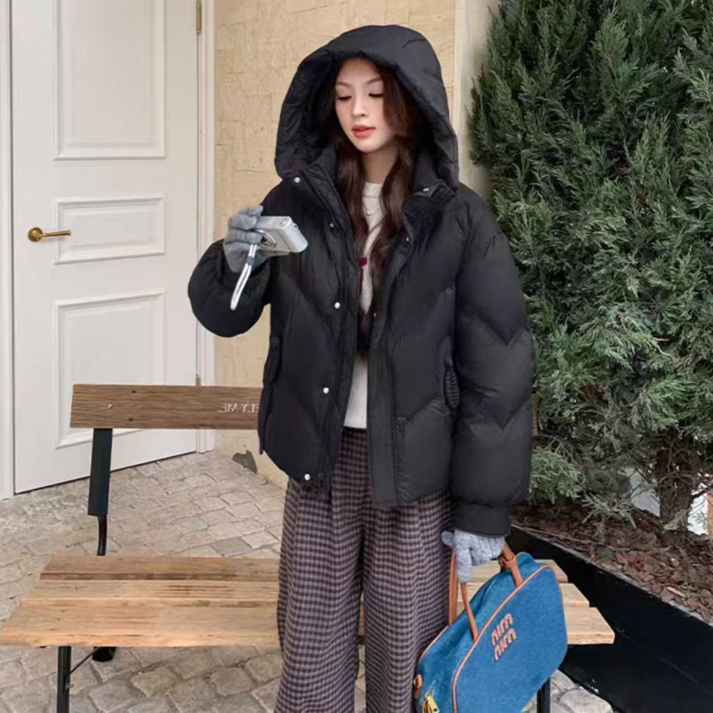 E047羽绒服黑色S码（M衣长60左右）