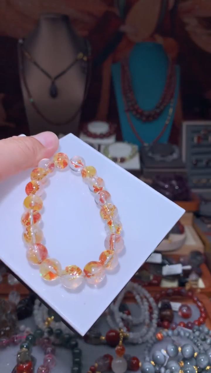 未镶嵌珠宝半成品水晶是锦鲤胶花10mm