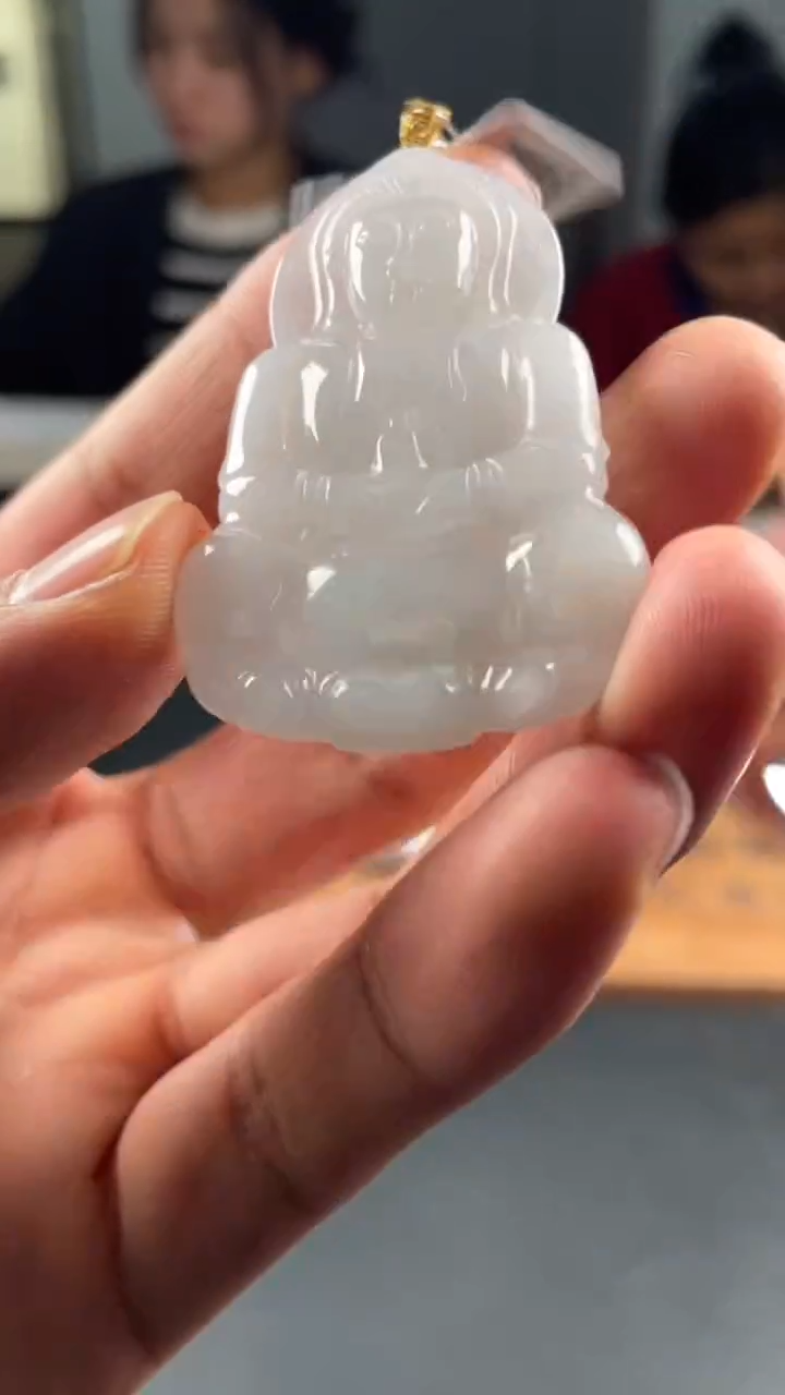 【闪购商品】翡翠颈饰18K金镶嵌缅甸A货翡翠