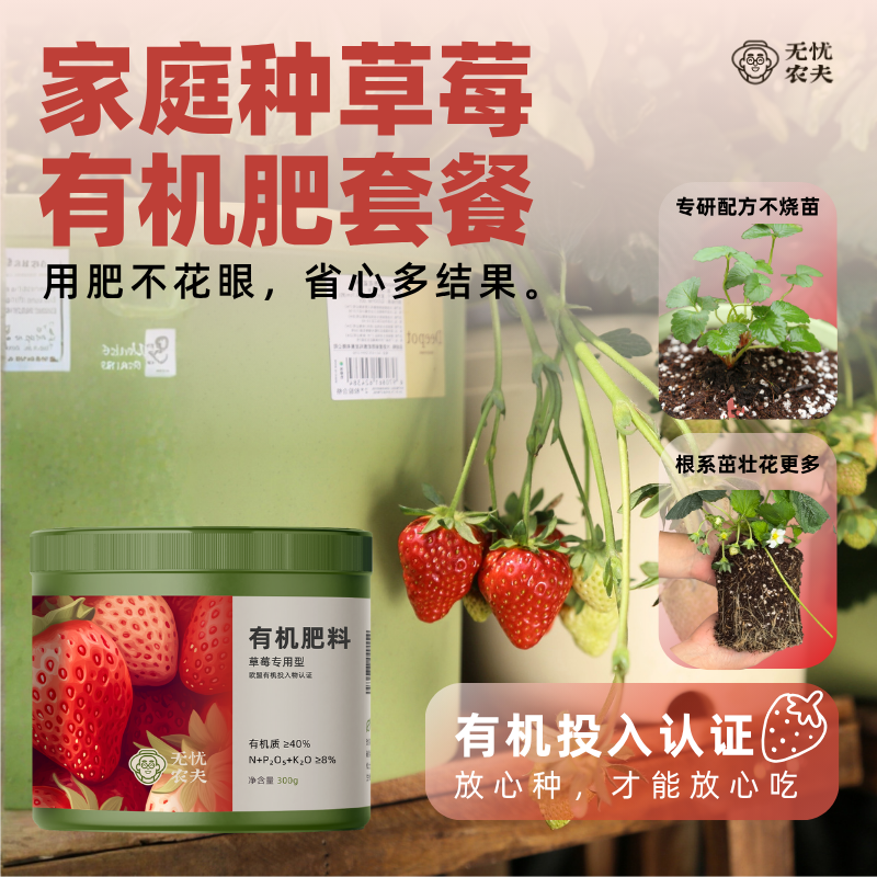 无忧农夫草莓肥料专用肥家用盆栽有机肥料植物营养液通用型坐果期