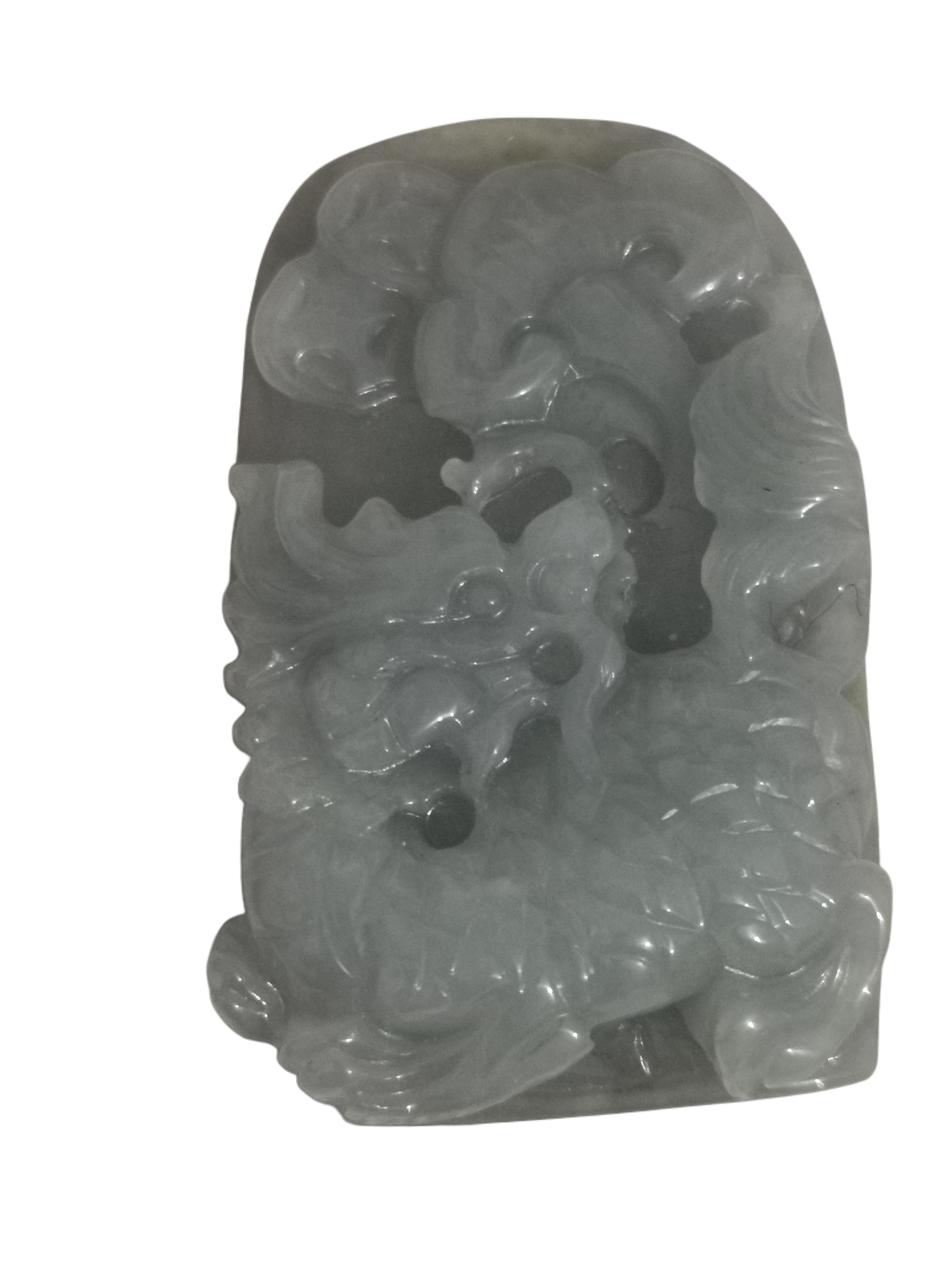 A货老坑冰润飘绿生肖龙牌男女款