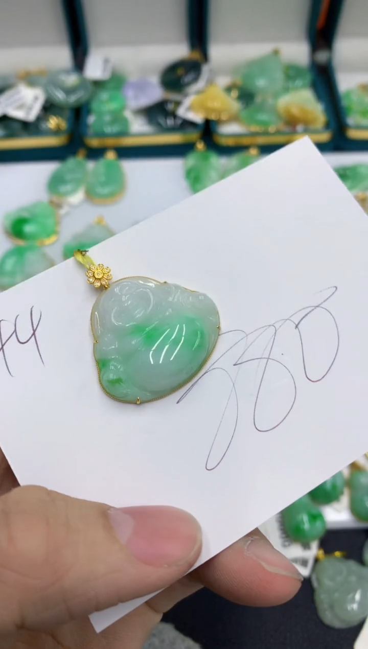 【闪购商品】翡翠颈饰18K金镶嵌号链接11111