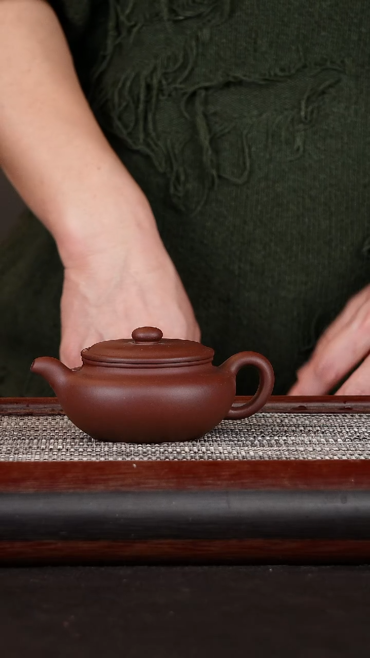 【闪购商品】紫砂茶壶扁腹底槽清190CC