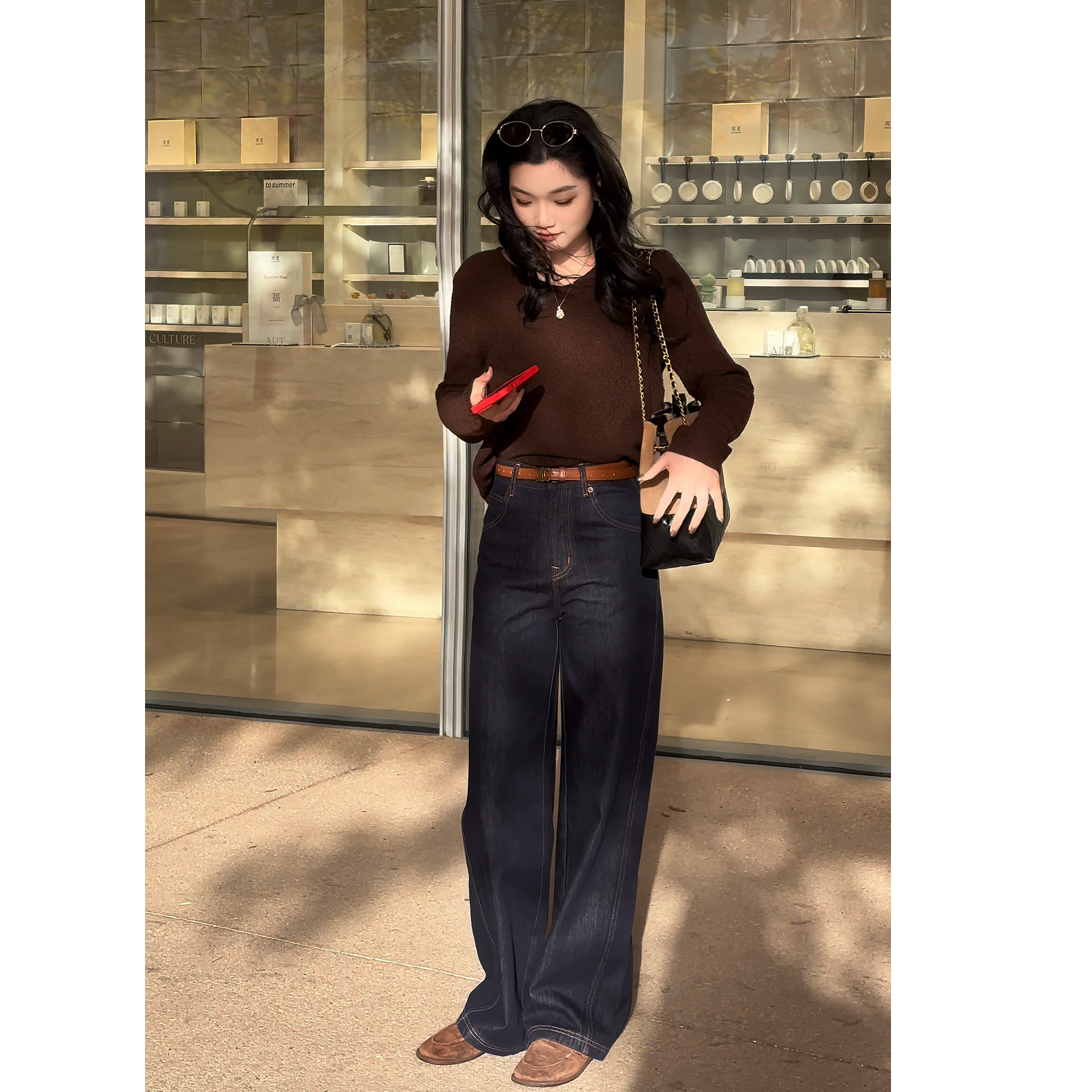 冬季上新原色直筒百搭设计师款时尚牛仔裤88999