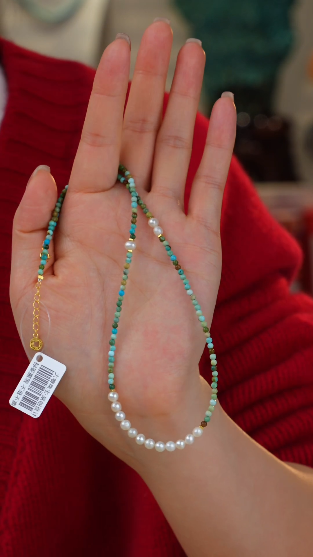 【闪购商品】绿松石项链银S925镀金镶嵌多样性发货