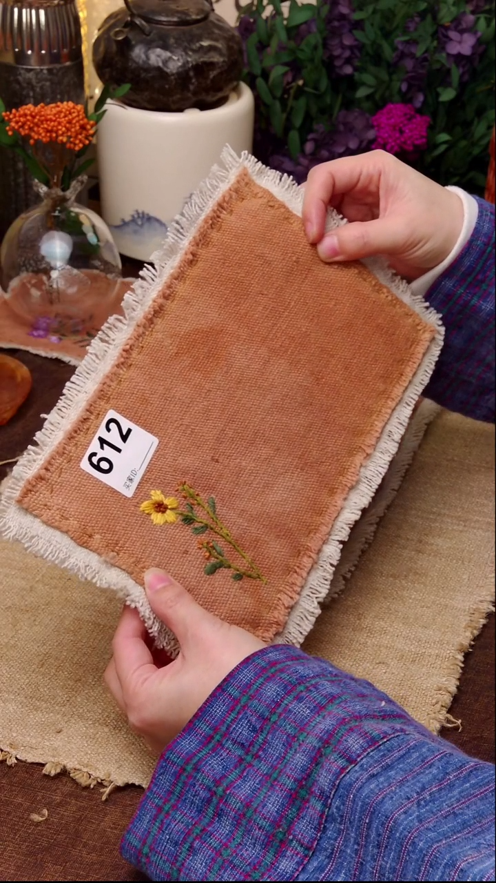 C****G Cici手作刺子绣柿染壶垫杯垫612