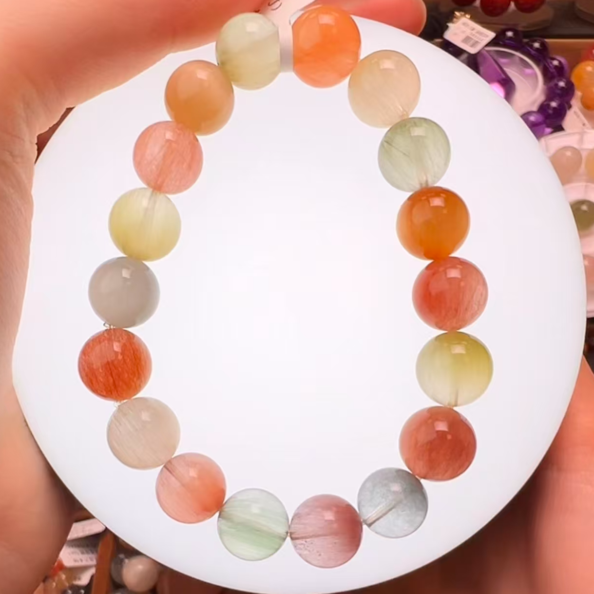 晶匠 彩兔毛手串10mm+ 编号H- JP57785