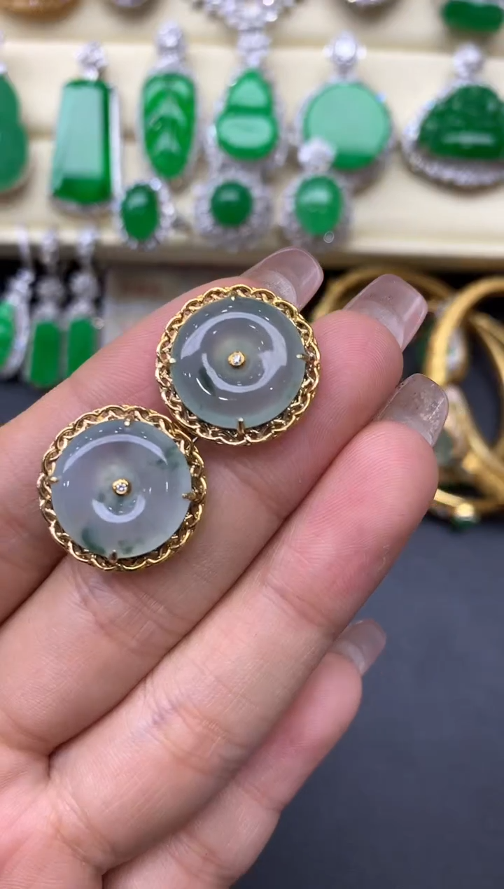 颈饰18K金镶嵌翡翠233-中国好珍宝