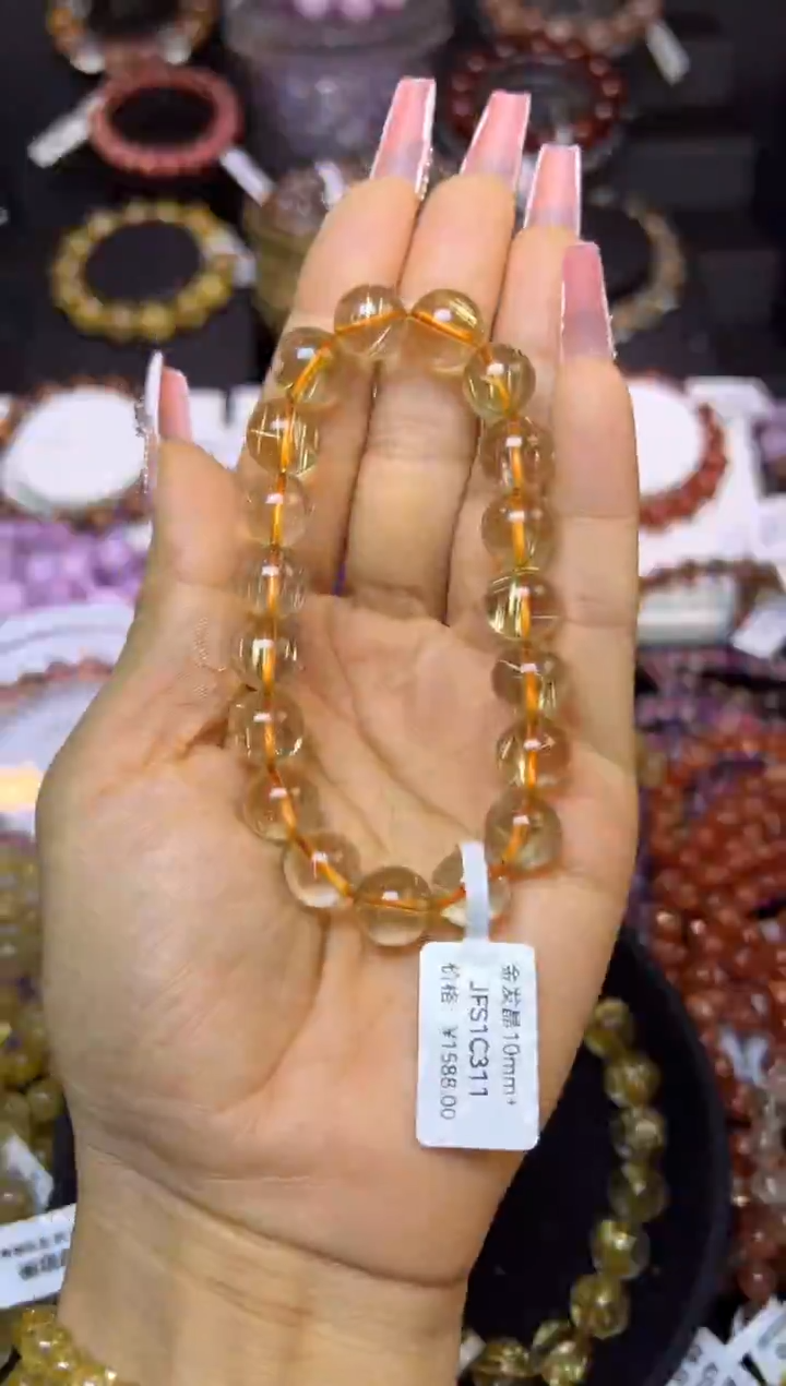 未镶嵌手串水晶金发晶10.8mm