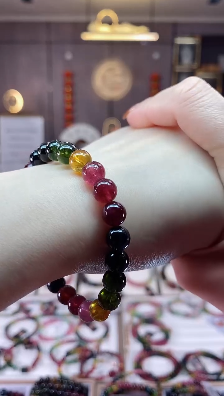 【闪购商品】碧玺单圈手串7mm+未镶嵌一物一证dan