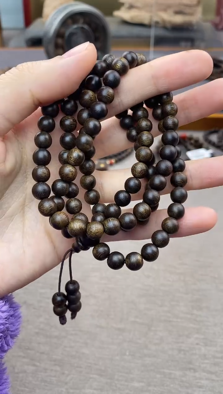 【闪购商品】沉香手串芽庄白棋楠玉化料06*108沉水多圈