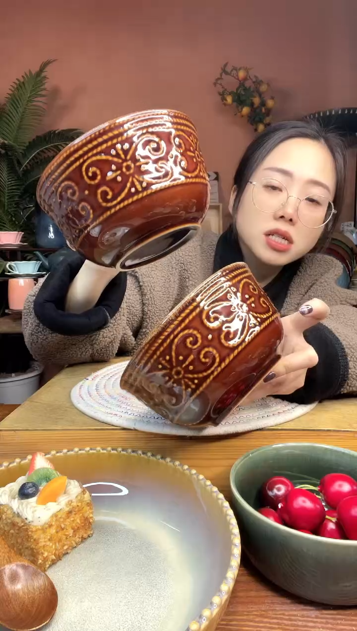 陶瓷6英寸浮雕面碗 2件 微瑕疵