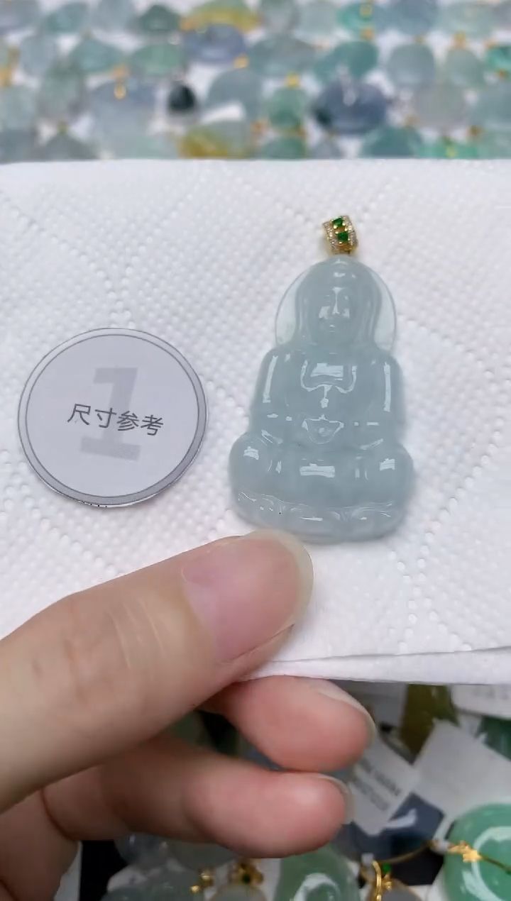 翡翠银S925镶嵌颈饰天然A货翡翠