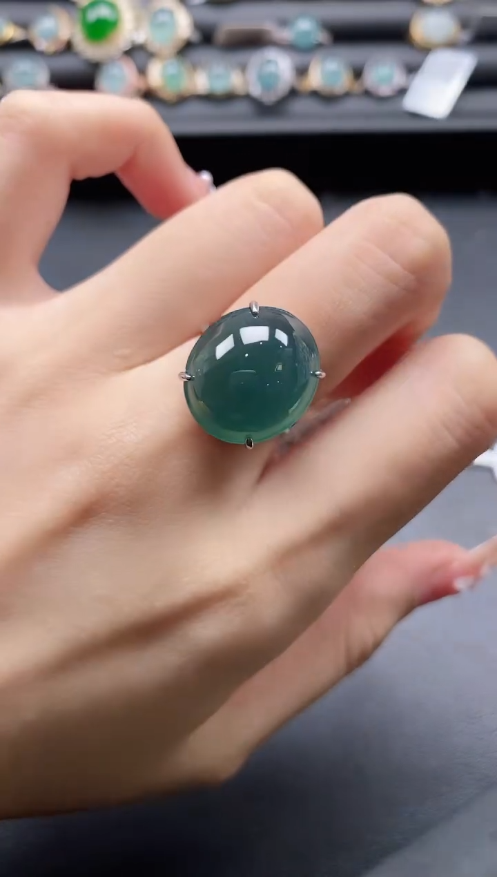 【闪购商品】翡翠戒指银S925镶嵌1111
