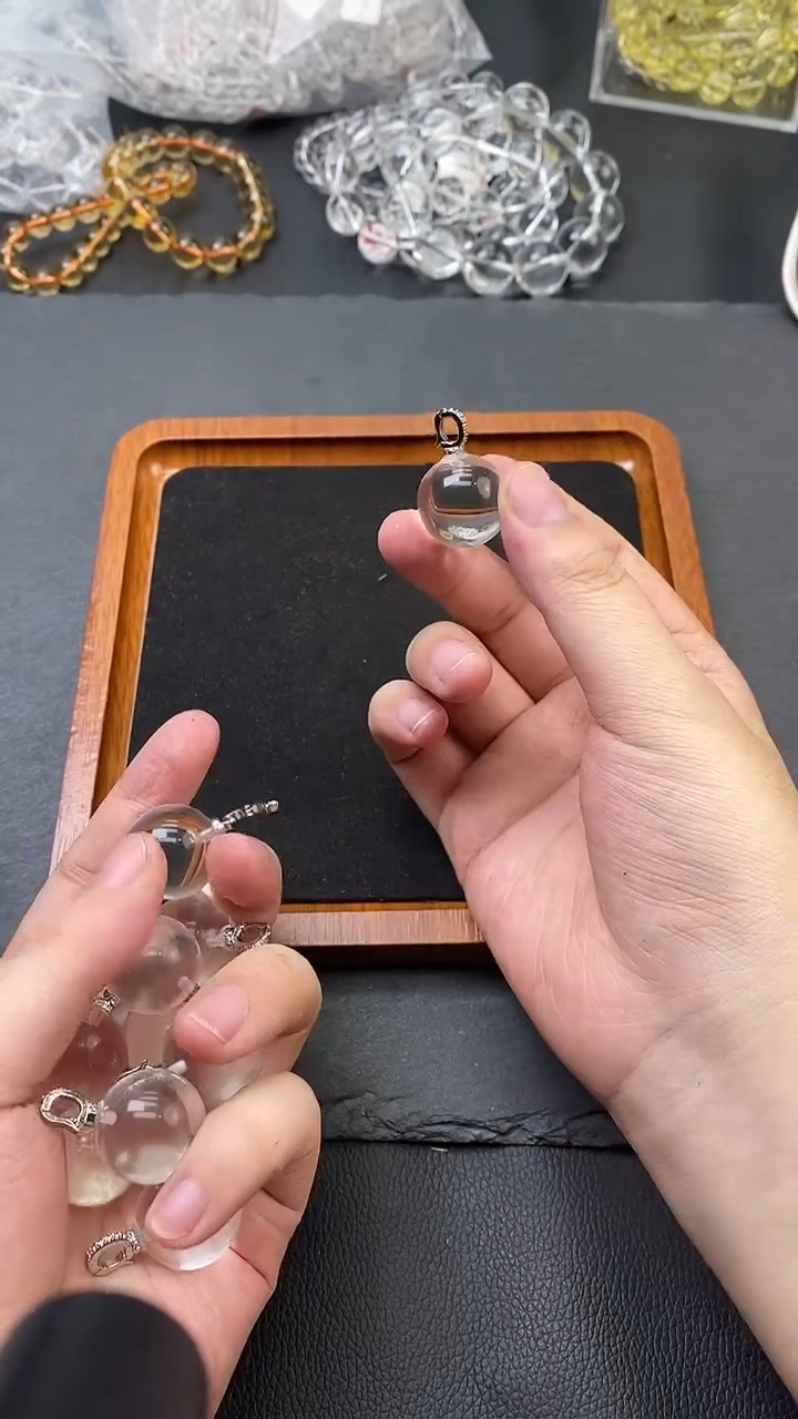 水晶手串未镶嵌白水晶吊坠