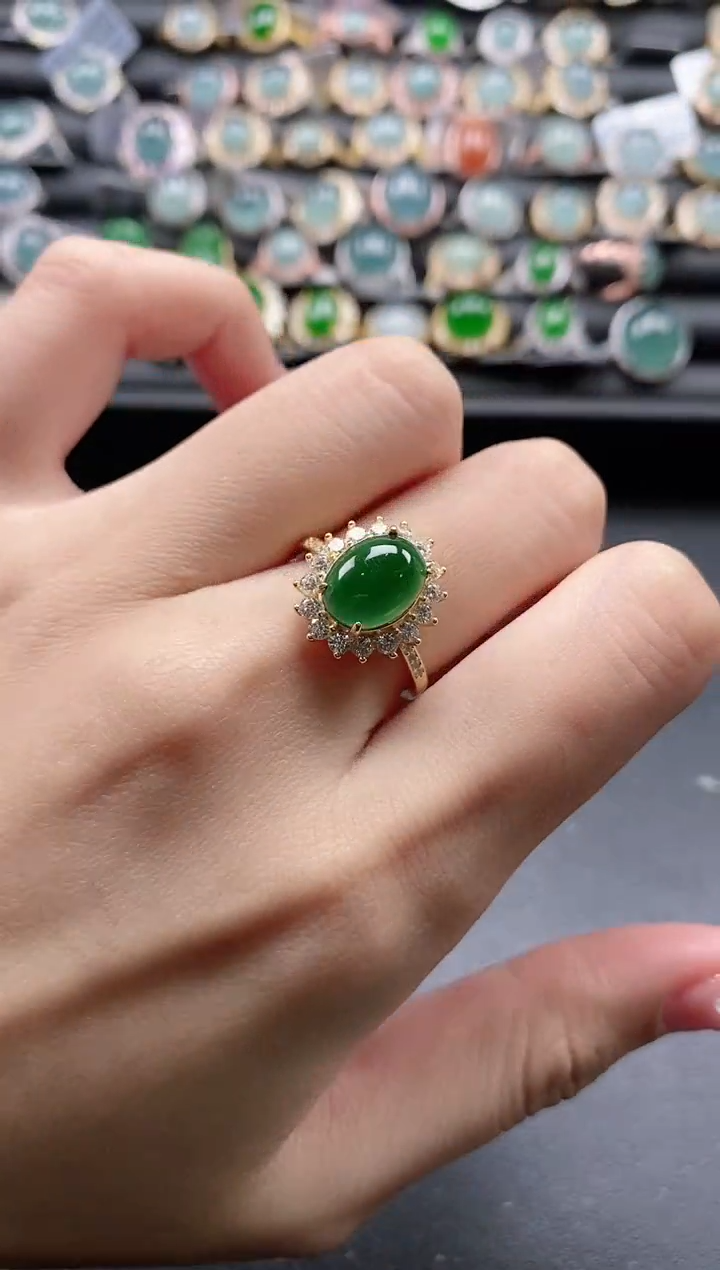 【闪购商品】翡翠戒指银S925镶嵌511511