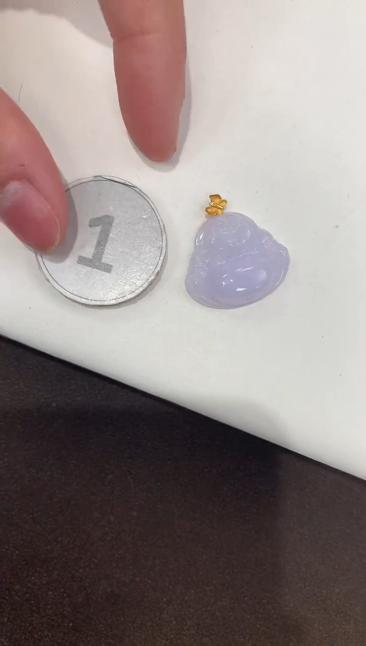 颈饰18K金镶嵌翡翠天然缅甸A货翡翠