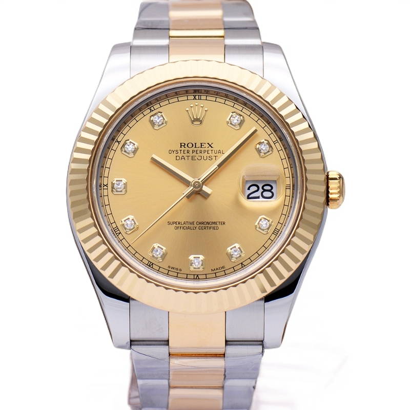 99新 Rolex/劳力士 劳力士日志型116333香槟钻刻自动机械男表41mm