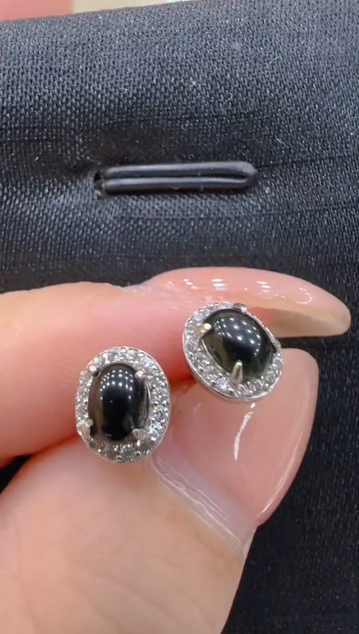 银S925镶嵌翡翠耳饰多样性团购发货一件